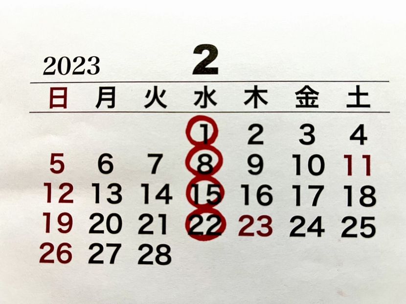 【美ら島 真心】2023年2月のお休みのご案内